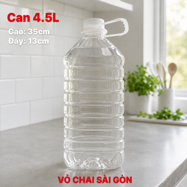 Can Nhựa PET 4.5L Quai Xách Cao Cấp – Vỏ Chai Nhựa Trong Suốt Đựng Nước, Nước Mắm, Mật Ong"