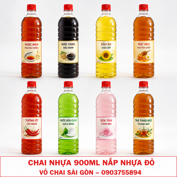 Chai Nhựa PET Gân Tròn 900ml