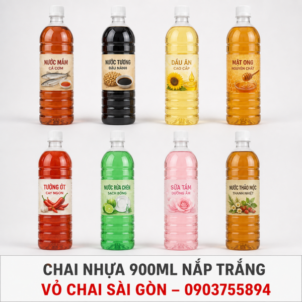 Chai Nhựa PET Gân Tròn 900ml